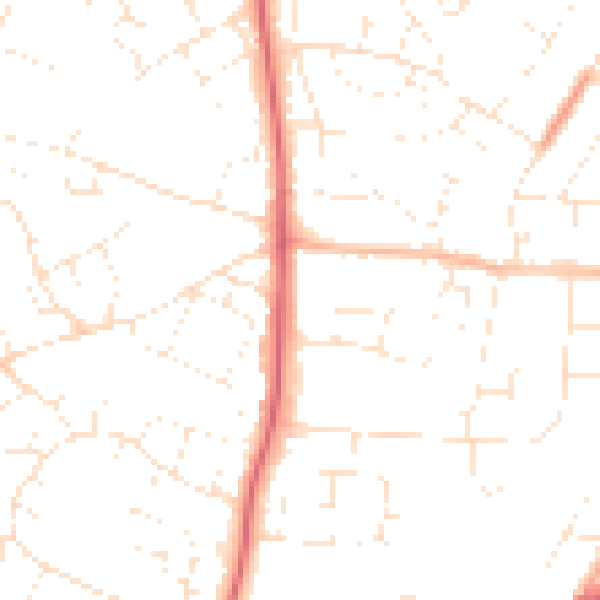Daytime road noise heatmap for SN14 0BB