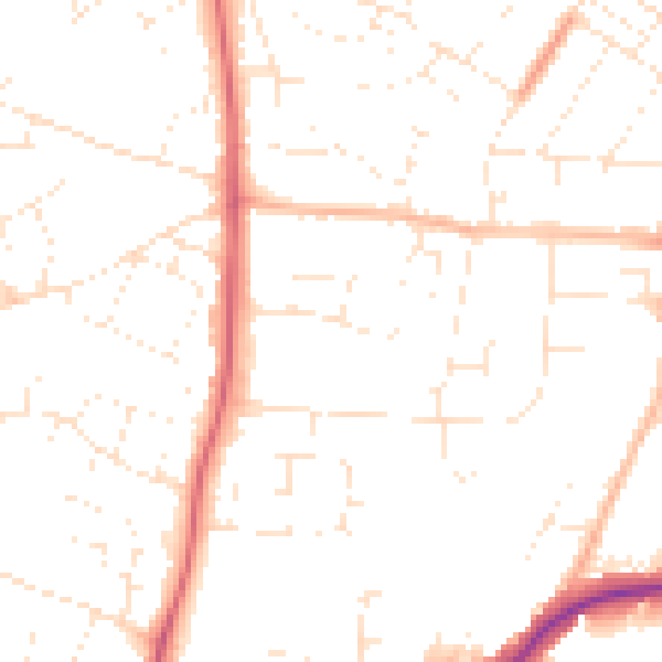 Daytime road noise heatmap for SN14 0BE