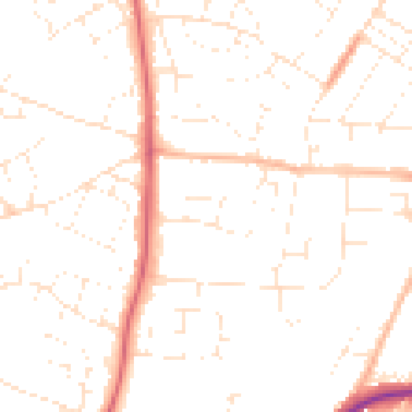 Daytime road noise heatmap for SN14 0BG