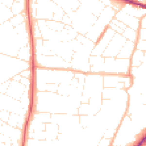 Daytime road noise heatmap for SN14 0BY