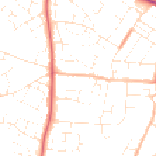 Daytime road noise heatmap for SN14 0DA