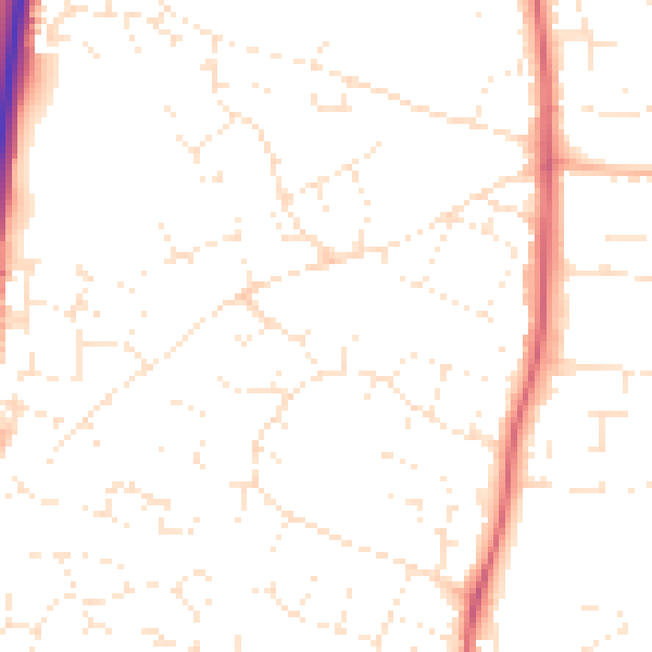 Daytime road noise heatmap for SN14 0PR