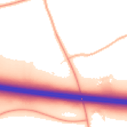 Daytime road noise heatmap for SN14 6AQ