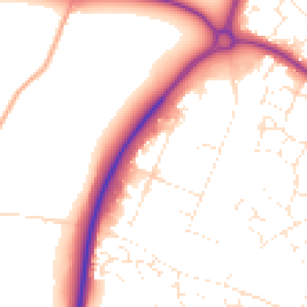 Daytime road noise heatmap for SN14 6NQ