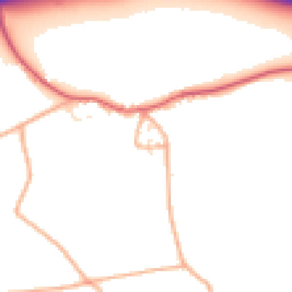 Daytime road noise heatmap for SN14 7LS