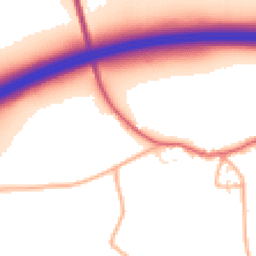 Daytime road noise heatmap for SN14 7LY