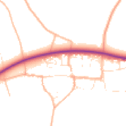 Daytime road noise heatmap for SN14 8NE