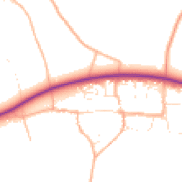 Daytime road noise heatmap for SN14 8TA