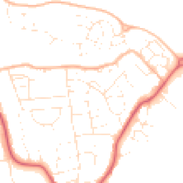 Daytime road noise heatmap for SN15 1BB