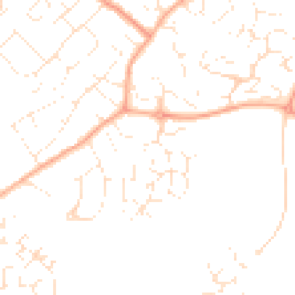 Daytime road noise heatmap for SN4 8FE