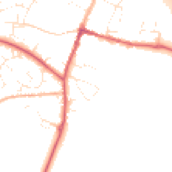 Daytime road noise heatmap for SN6 6AL