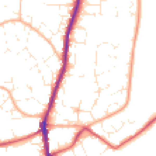 Daytime road noise heatmap for SN6 7DF