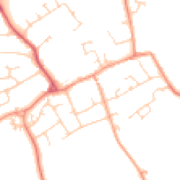 Daytime road noise heatmap for SN6 8BY