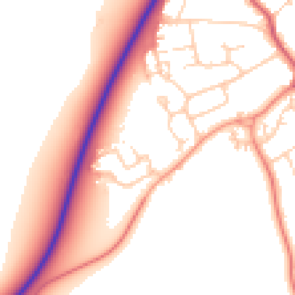 Daytime road noise heatmap for SN6 8FR