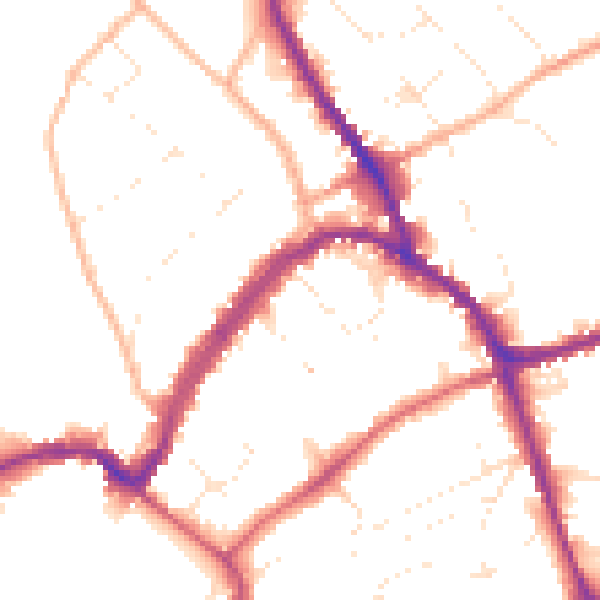 Daytime road noise heatmap for SN8 1AF