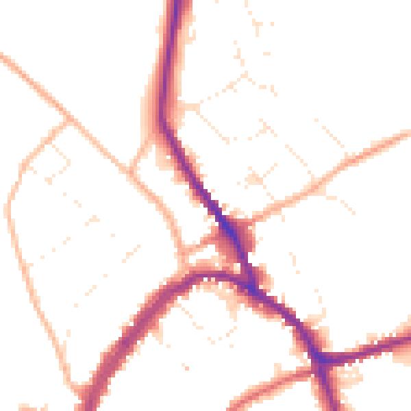 Daytime road noise heatmap for SN8 1DF