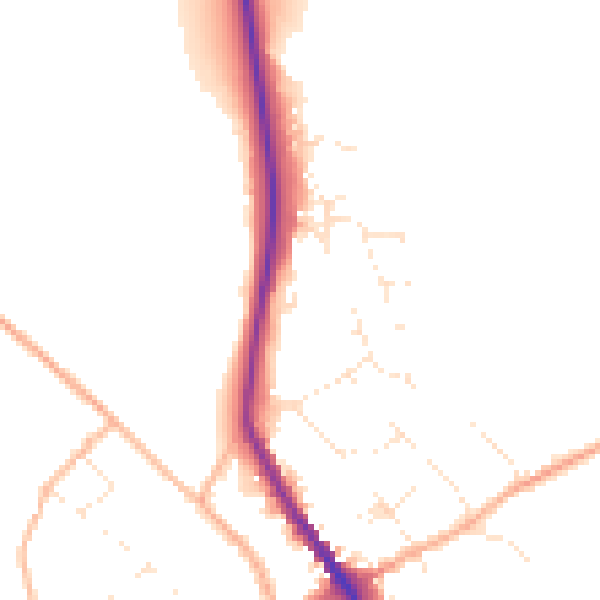 Daytime road noise heatmap for SN8 1DR