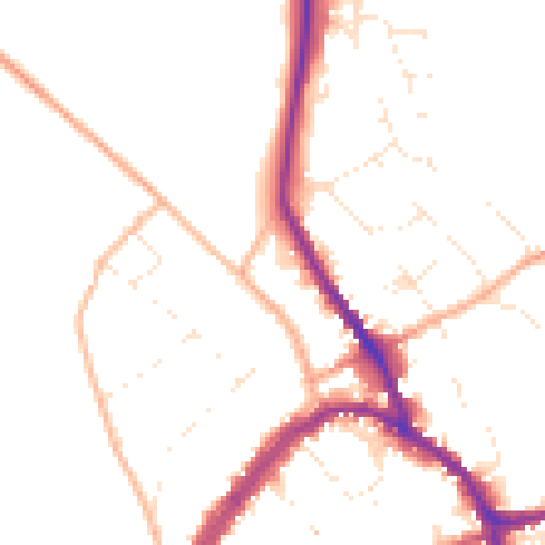 Daytime road noise heatmap for SN8 1JF