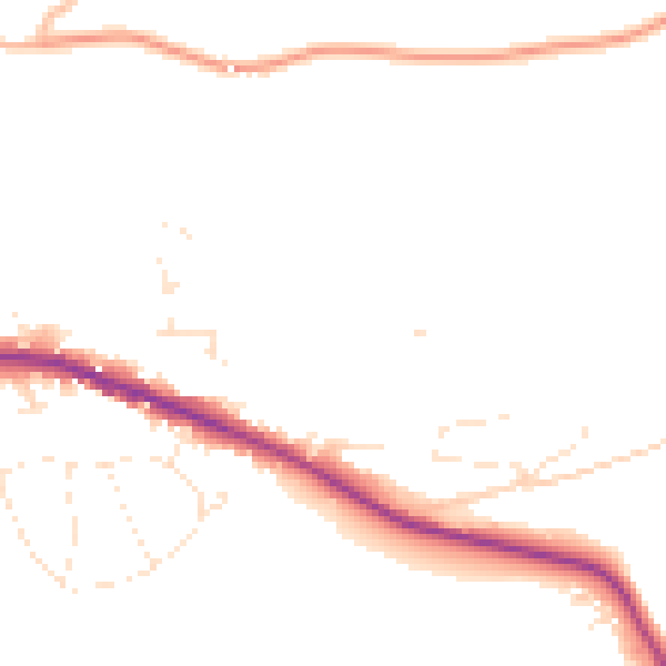 Daytime road noise heatmap for SN8 2AZ