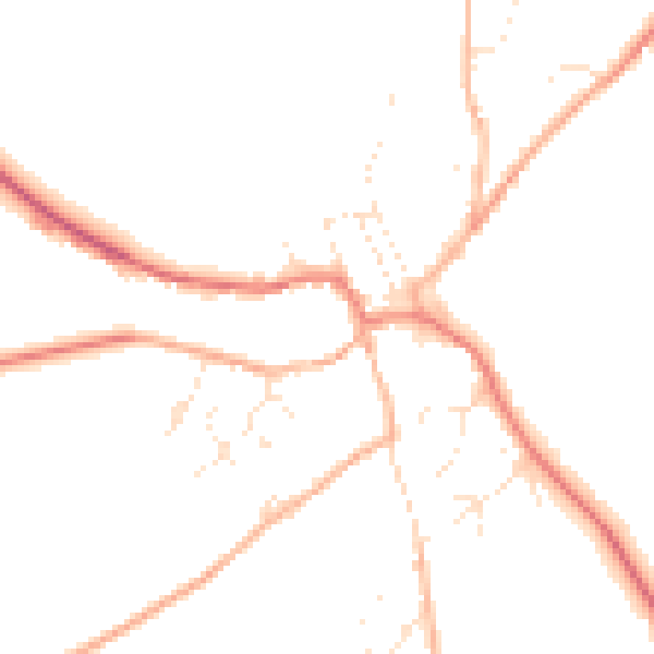 Daytime road noise heatmap for SN8 2FH