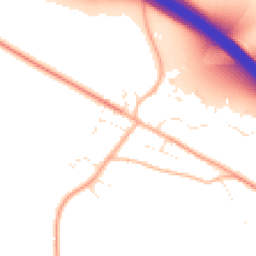 Daytime road noise heatmap for SN8 2HS