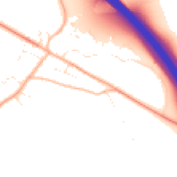Daytime road noise heatmap for SN8 2JE