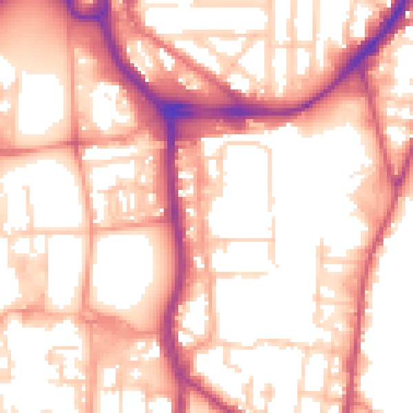Daytime road noise heatmap for SO14 1PG
