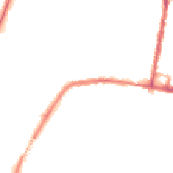 Night-time road noise heatmap for SO18 1AP
