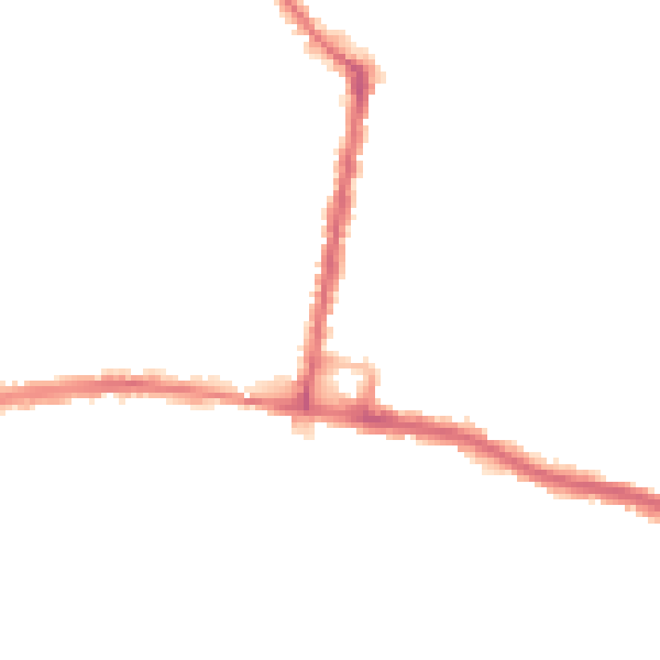 Night-time road noise heatmap for SO18 1BT
