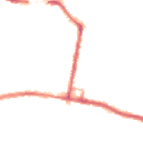 Night-time road noise heatmap for SO18 1DG