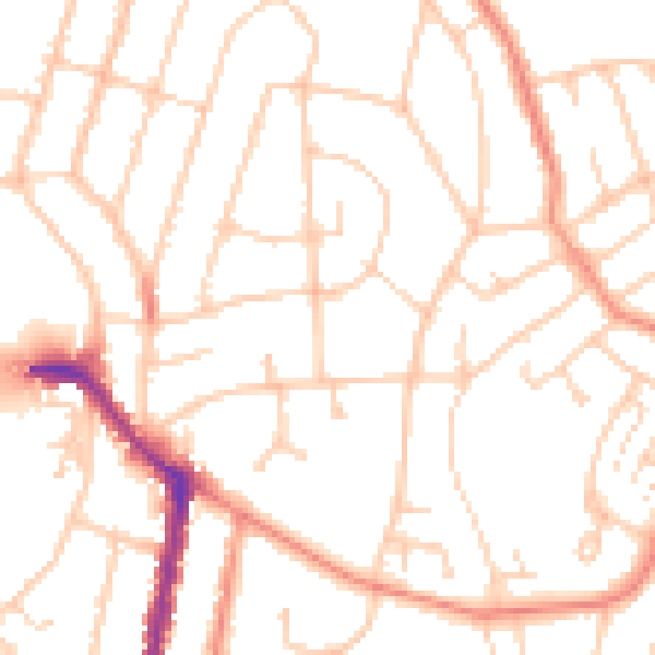 Daytime road noise heatmap for SO18 1JF