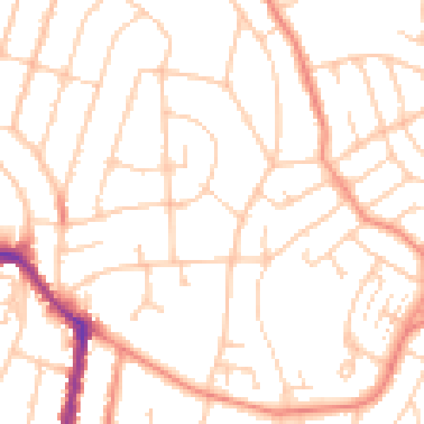 Daytime road noise heatmap for SO18 1JN
