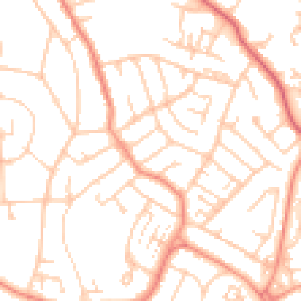 Daytime road noise heatmap for SO18 2AA