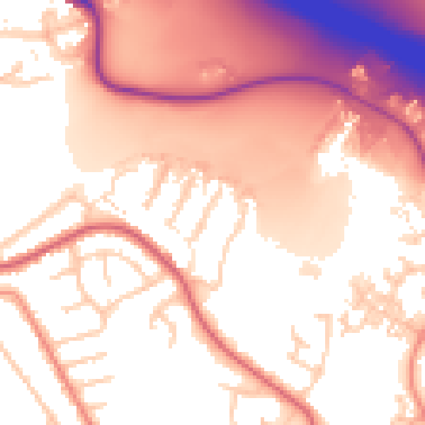 Daytime road noise heatmap for SO18 2DZ
