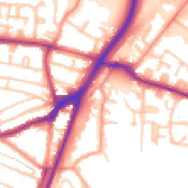 Daytime road noise heatmap for SO18 2HX