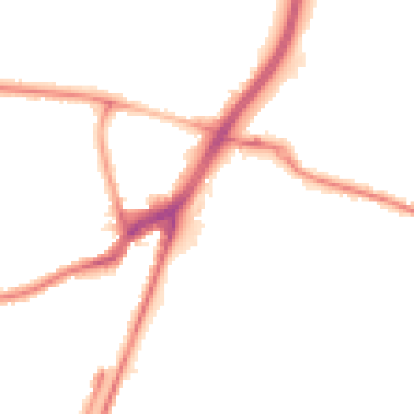 Night-time road noise heatmap for SO18 2HX