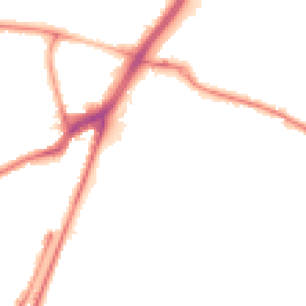 Night-time road noise heatmap for SO18 2JU