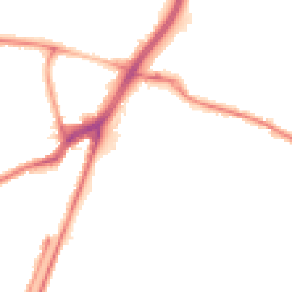 Night-time road noise heatmap for SO18 2JW