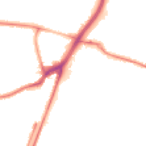 Night-time road noise heatmap for SO18 2JX