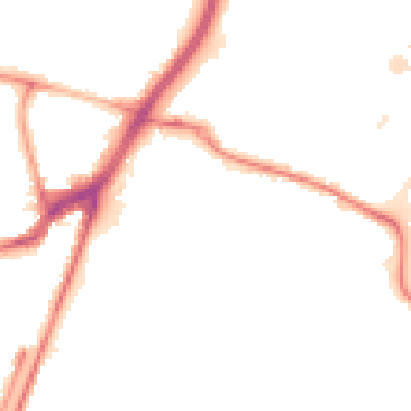 Night-time road noise heatmap for SO18 2LQ