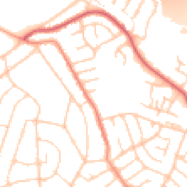 Daytime road noise heatmap for SO18 2PJ