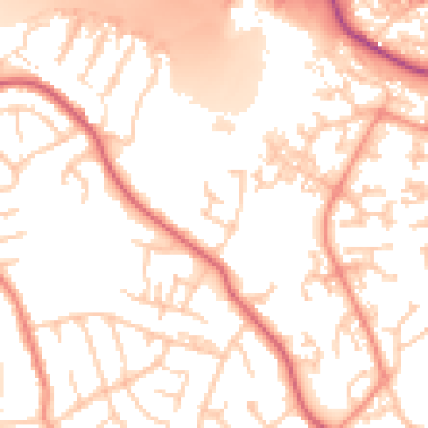 Daytime road noise heatmap for SO18 2RQ