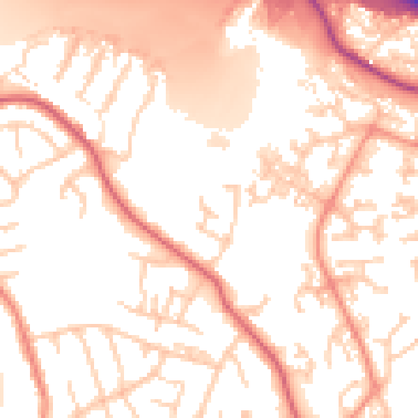 Daytime road noise heatmap for SO18 2RR