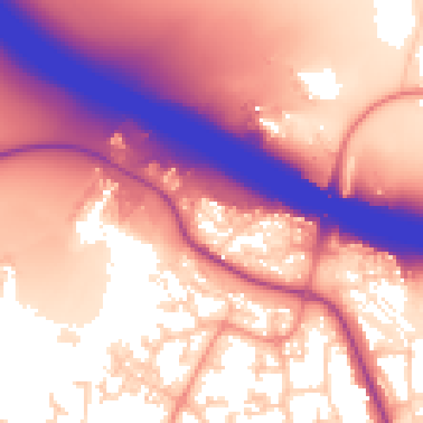 Daytime road noise heatmap for SO18 3AG
