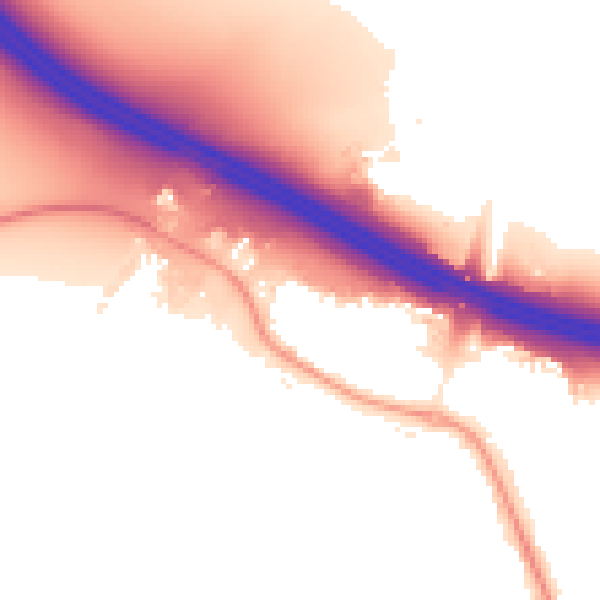 Night-time road noise heatmap for SO18 3AG