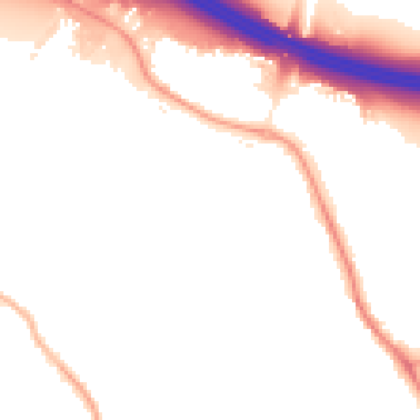 Night-time road noise heatmap for SO18 3JY