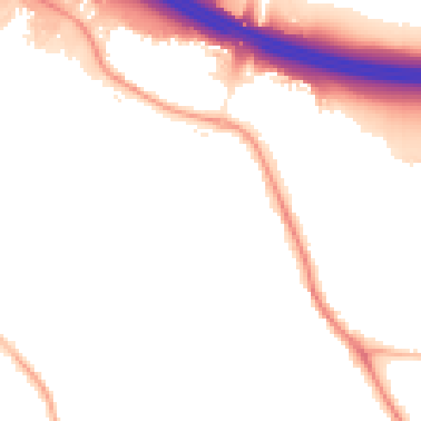 Night-time road noise heatmap for SO18 3JZ