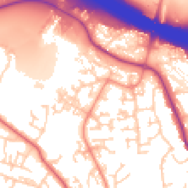 Daytime road noise heatmap for SO18 3LQ