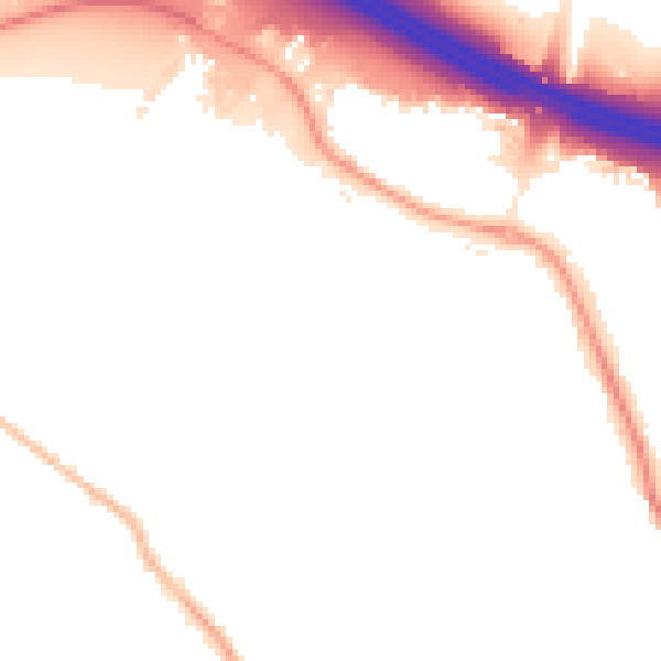 Night-time road noise heatmap for SO18 3LQ