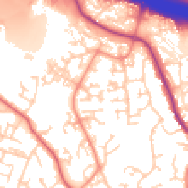 Daytime road noise heatmap for SO18 3LS